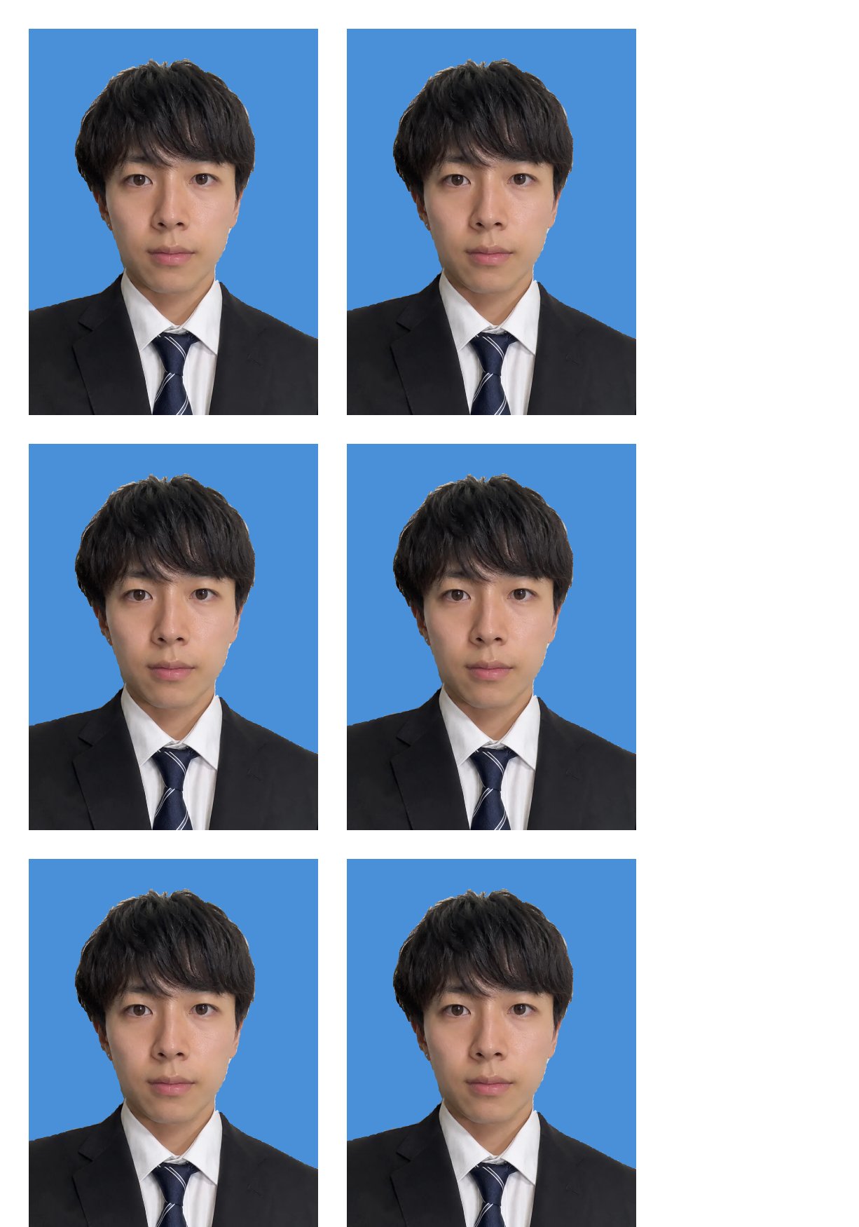 証明写真完成画面